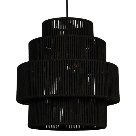 люстра плетёная cord d40 4-ярусная черная, абажур из хлопкового шнура