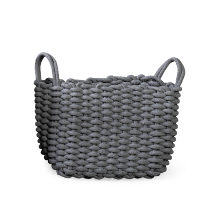 корзина grey плетеная из хлопкового шнура серая 50х20х34