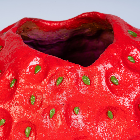 ваза настольная strawberry h20 красная, керамика ручной работы
