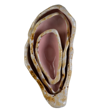 декор triple oyster shell бежевая , керамика ручной работы
