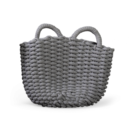 корзина grey плетеная из хлопкового шнура серая 50х20х34