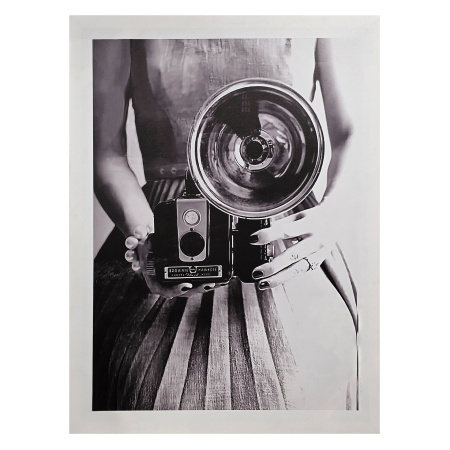 постер "woman with foto camera" 106х140 печать на холсте