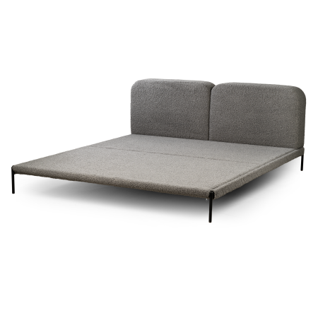 кровать двуспальная sweet dreams 186х222х85 серая, обивка из ткани букле