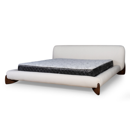 кровать двуспальная softbay 200х240х85 белая, обивка из ткани