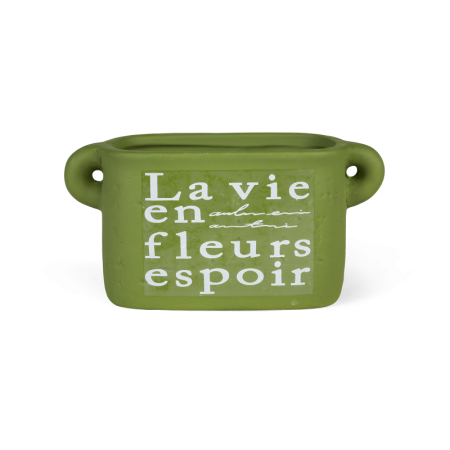 кашпо настольное la vie овальное l15 зеленое керамическое для суккулентов