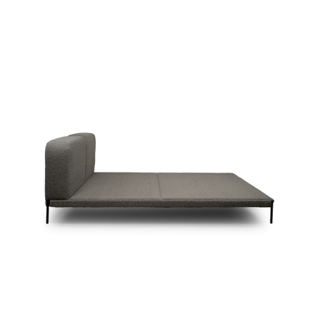 кровать двуспальная sweet dreams 186х222х85 серая, обивка из ткани букле