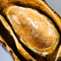 декор triple oyster shell желтый с зеленым, охра, керамика ручной работы