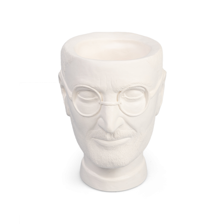 кашпо настольное "джобс" h40 белое гипсовое