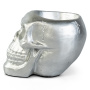 кашпо scull серебряное гипсовое