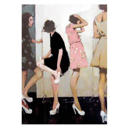 постер "women in white shoes" 96х135 печать на холсте