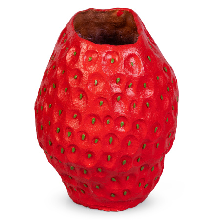 ваза настольная strawberry h36 красная, керамика ручной работы