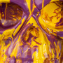 кашпо scull филлетовое с желтым, гипсовое