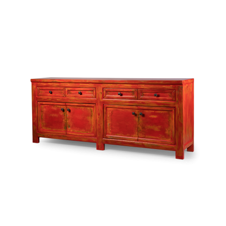 комод red vintage 46х226х96 красный деревянный из массива
