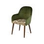 полукресло humble wood с подлокотниками зеленое, обивка из ткани велюр
