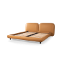 кровать двуспальная peachy 210х225х90 бежевая, обивка из экокожи