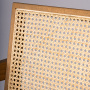 дизайнерский стул quadro со спинкой из ротанга коричневый, обивка из экокожи
