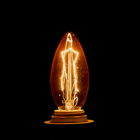лампа эдисона е14 c35 (свеча) 40вт amber