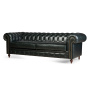 диван прямой chesterfield зеленый, обивка из экокожи