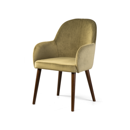 полукресло humble wood с подлокотниками зеленое, обивка из ткани