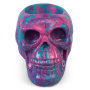 кашпо scull фиолетовое с розовым, голубым, гипсовое