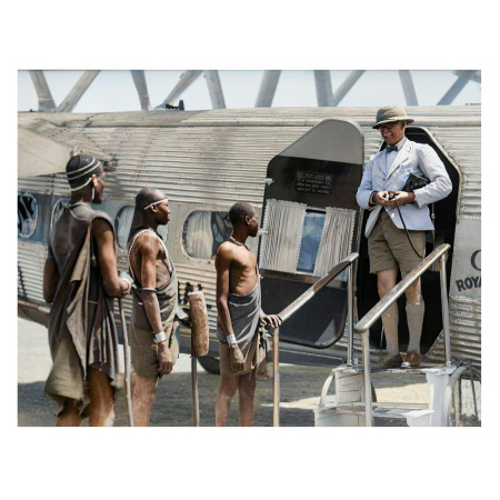 постер "tourist in africa 1936" 140х110 холст фотопечать