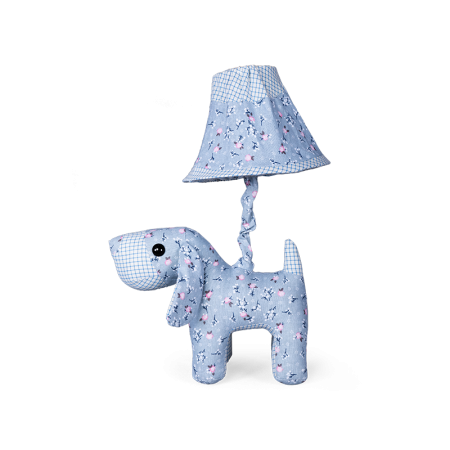 лампа настольная childhood dog голубой тканевый абажур