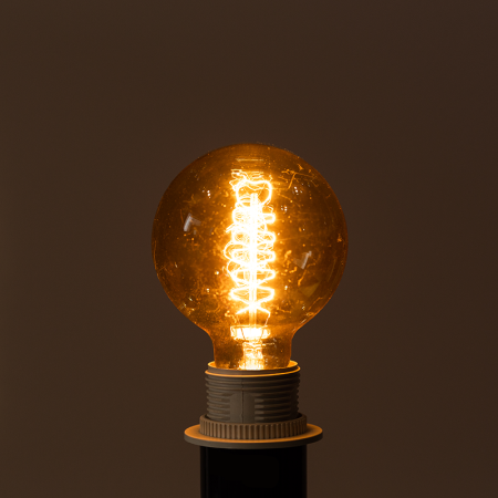 лампа эдисона е27 g80/120-kr 40вт amber