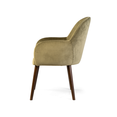 полукресло humble wood с подлокотниками зеленое, обивка из ткани