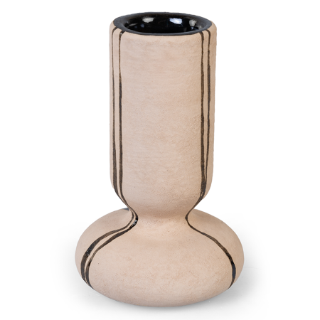 ваза настольная goblet h15 бежевая с черным, керамика ручной работы