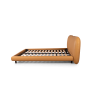 кровать двуспальная peachy 210х225х90 бежевая, обивка из экокожи