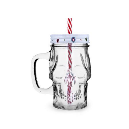банка для напитков skull 380мл прозрачная стеклянная