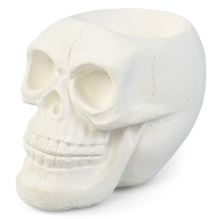 кашпо scull белое гипсовое