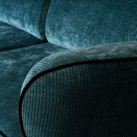 диван трехмодульный recline c подвижной спинкой изумрудный, обивка из ткани вельвет