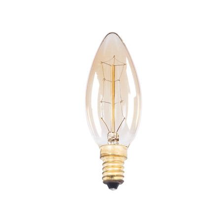 лампа эдисона е14 c35 (свеча) 40вт amber