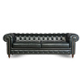 диван прямой chesterfield зеленый, обивка из экокожи