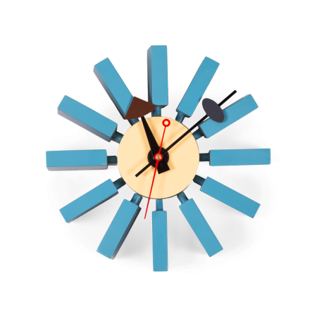 часы настенные block clock d30 синие металлические