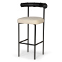 стул барный horns молочный, обивка из ткани и экокожи