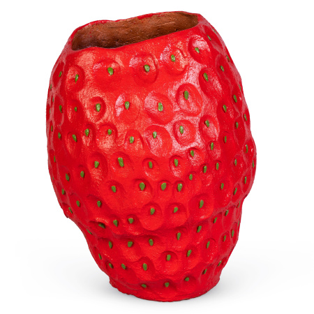 ваза настольная strawberry h36 красная, керамика ручной работы