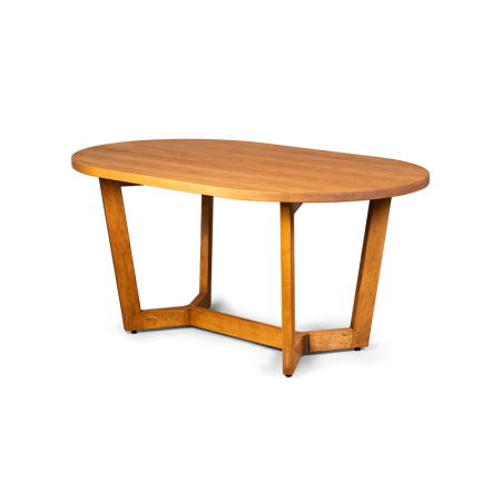 стол обеденный oval 160х100х76 коричневый деревянный из ольхи