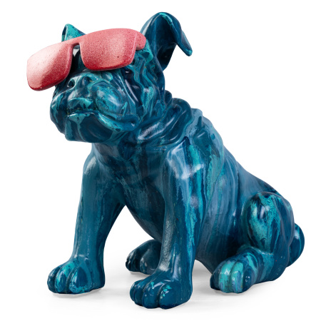 статуэтка bulldog голубая с синим, ручной работы