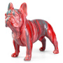 статуэтка bulldog розовая с красным, голубым ручной работы