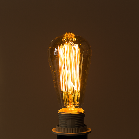 лампа эдисона е27 st58/130-tt10 25вт amber