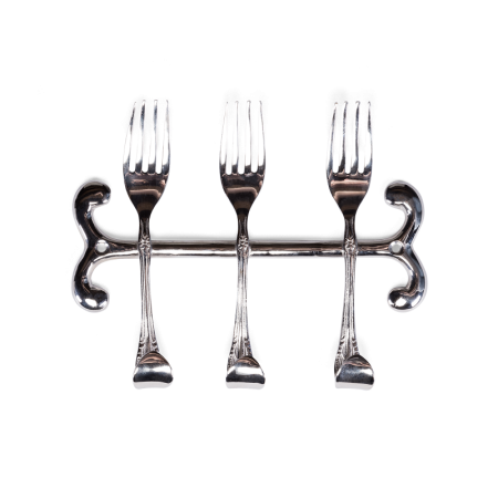 крючок настенный fork серебряный металлический