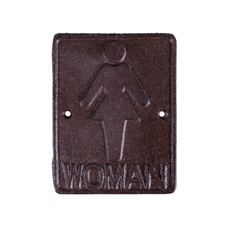 табличка настенная woman коричневая металлическая