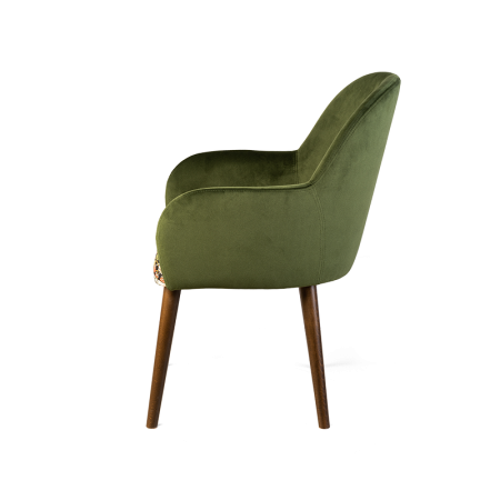 полукресло humble wood с подлокотниками зеленое, обивка из ткани велюр