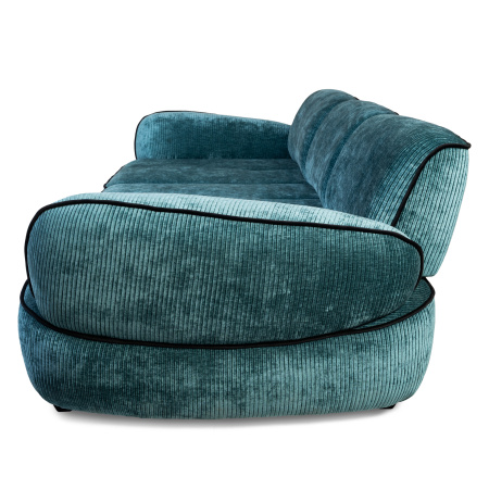 диван трехмодульный recline c подвижной спинкой изумрудный, обивка из ткани вельвет