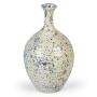 ваза настольная viola h28 молочная с синим вкраплением, керамика ручной работы