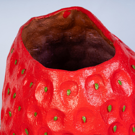 ваза настольная strawberry h36 красная, керамика ручной работы