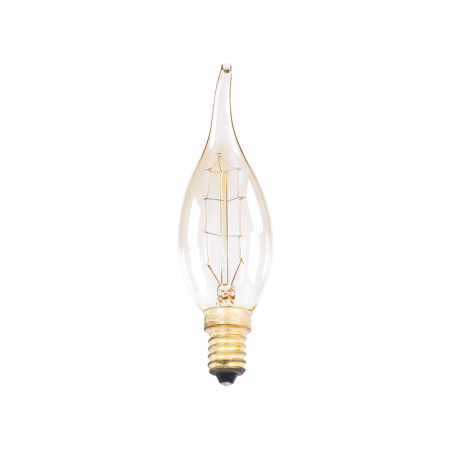 лампа эдисона е14 c35т (свеча на ветру) 40вт amber