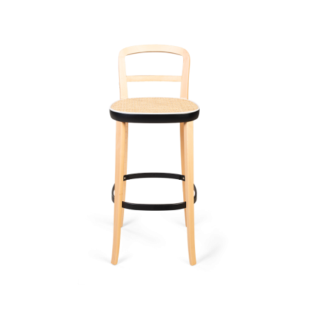 стул барный woody (quadro) бежевый деревянный из бука с сиденьем из ротанга